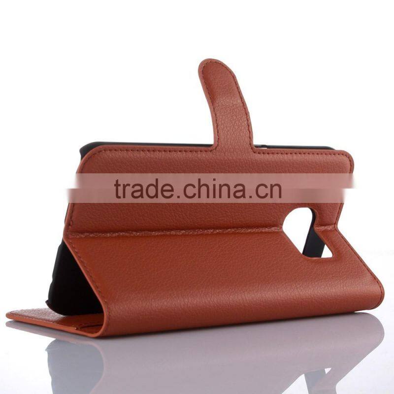 Hot Selling Ultra Thin Lichee PU Leather Case Wallet Folio Flip Cover for Samsung GALAXY S7 edge