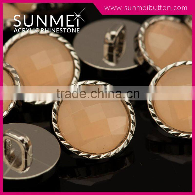 Wholesale Aquamarine Acrylic Diamond Fancy Buttons for Clothing