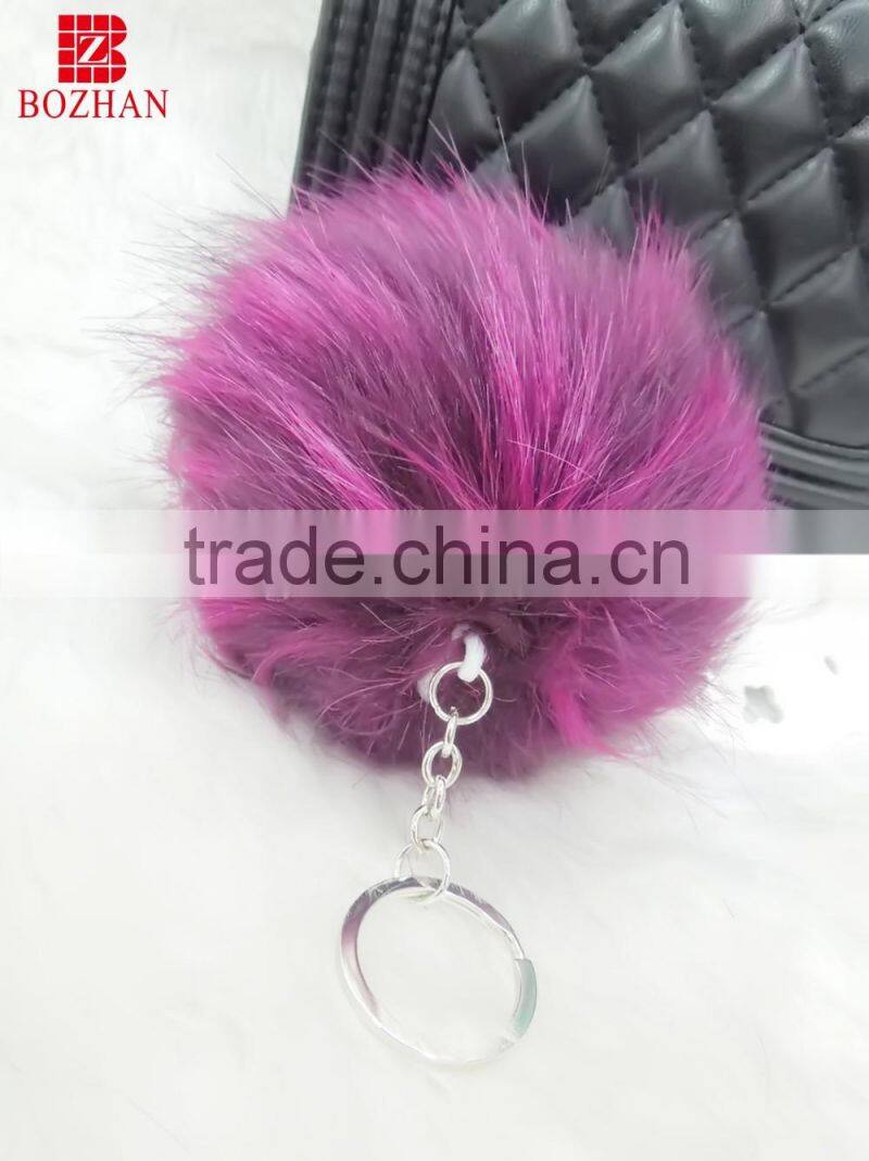 Maker design raccoon pompom keychain for handbag accessories
