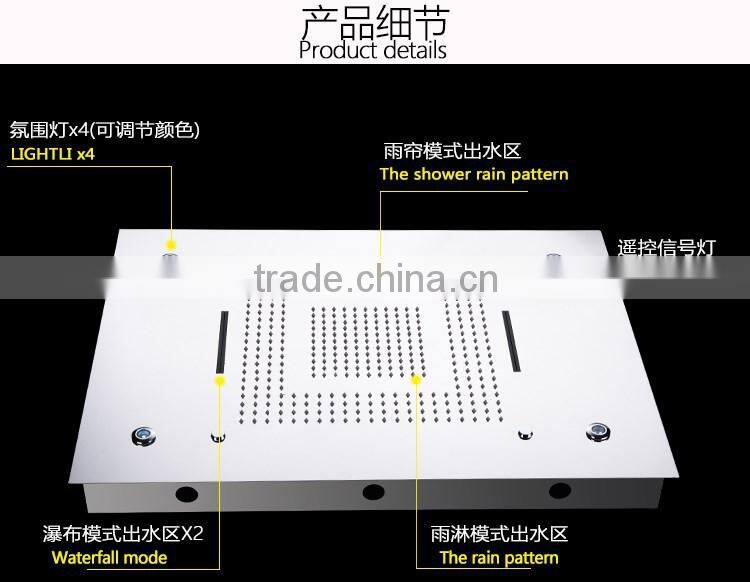 LABRAZE LE800600 shower panel with LED light and thermostatic faucet