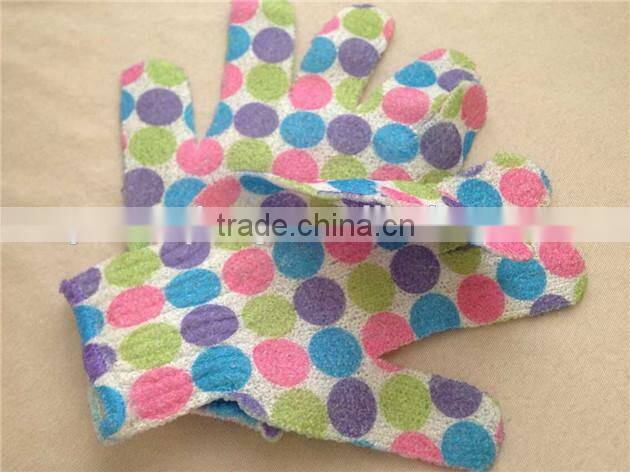 skin care exfoliating round dots body bath glove