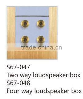 Electrical four way loudspeaker box outlet for home hotel