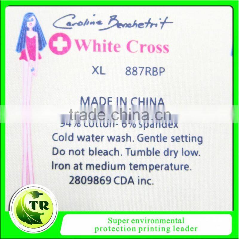 custom eco-friendly heat transfer print care label