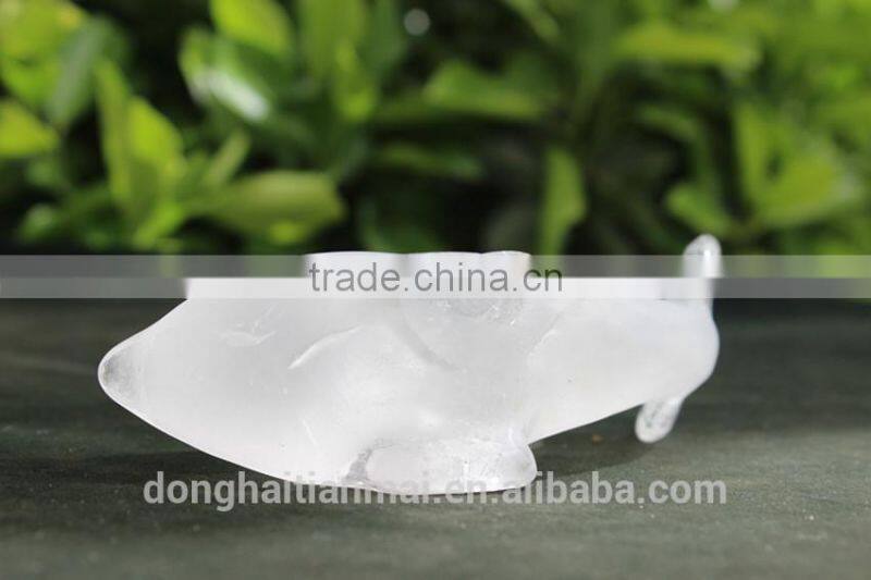 Wholesale cute crystal dolphin as decotive/rock pure crystal dolphin for wholesale