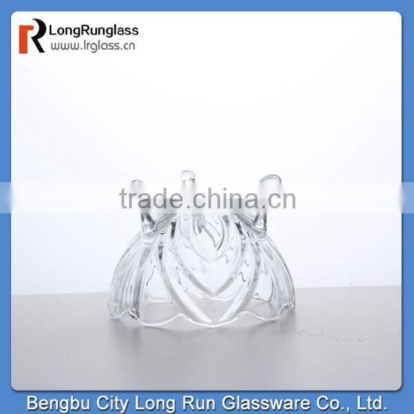 LongRun lotus embossed crystal glass candy dish