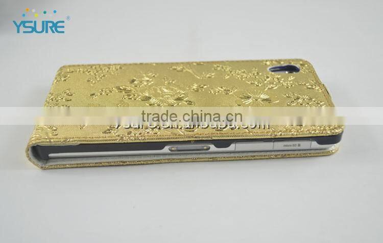 wholesale-luxury Tuhao gold leather phone case local tyrant gold case cover for sony Z1