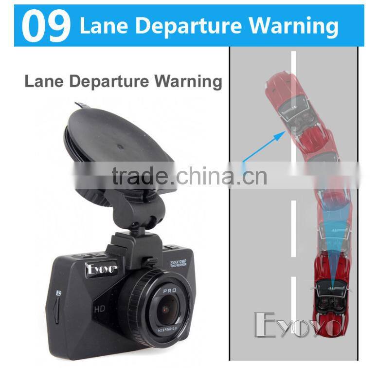 2016 Eyoyo A7810 Top Ambarella A7LA70 HD 1296P Dash Cam LDWS Camera DVR G-sensor china supplier