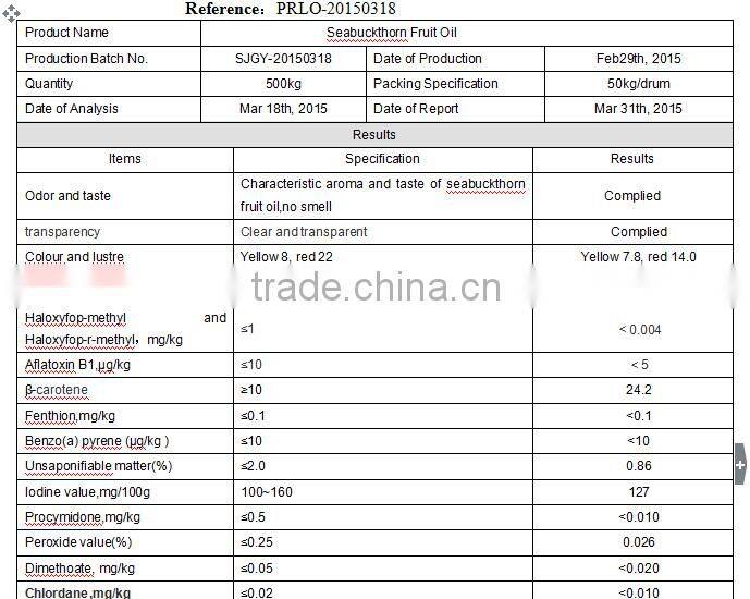 High Qulity Sea Buckthorn Fruit Berry Oil/Seabuckthorn Seed Oil China Factory