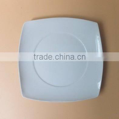 cheap bulk white square shape porcelain dinner plate with custom printing wholesale ceramic dinner plate & dish stock