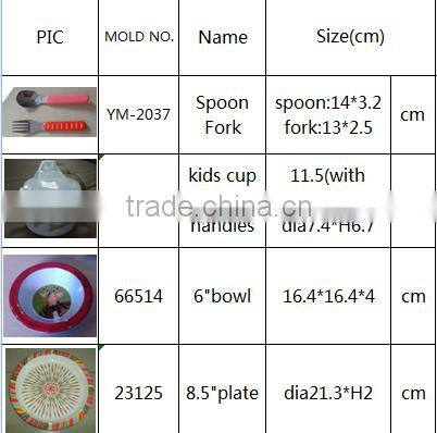 Melamine Kids set Plastic Dinnerware Set