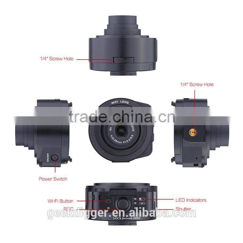 AMKOV JQ1 4X digital 5X Optical Zoom Wifi Digital Camera Selfie Lens-style 20MP Full HD 1080P 30fps