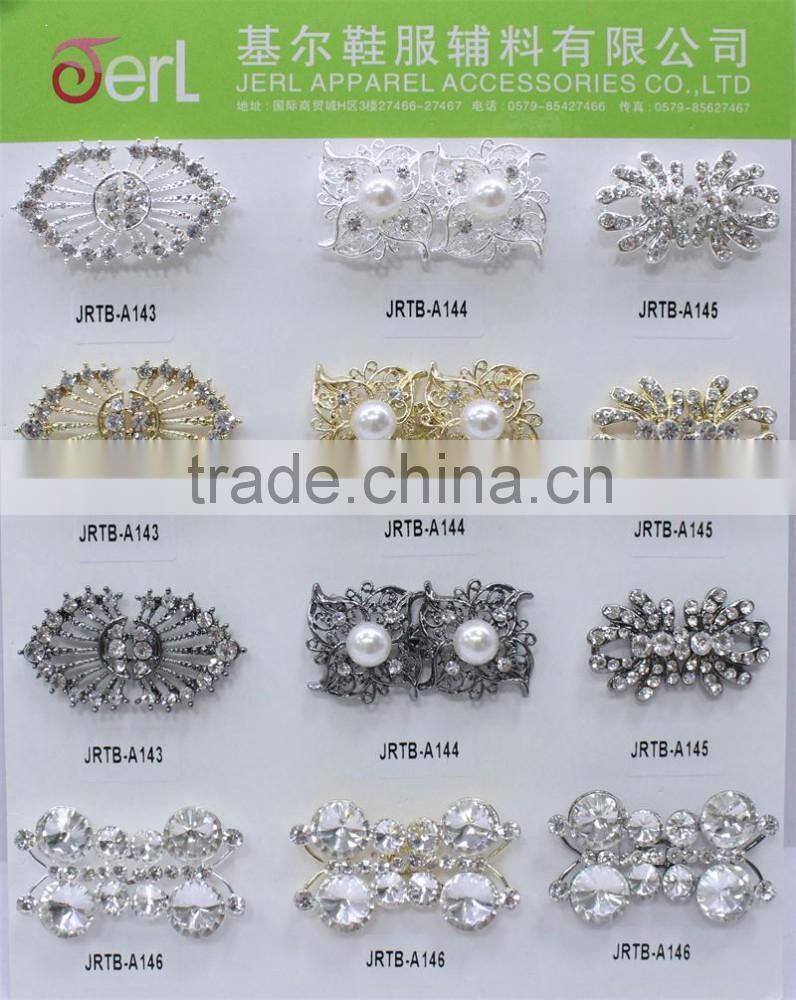 High Quality Copper Metal Pair Rhinestone Buckle For Wedding Invitation