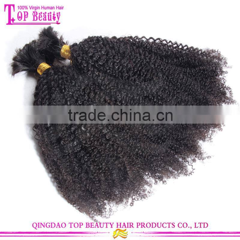 Unprocessed 100% indian raw hair bulk yaki bulk hair styles bulk hair dye color