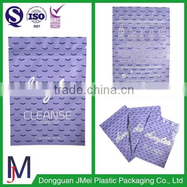 Aluminum Foil Material and 3 side seal bags for coffee tea snack food packaging