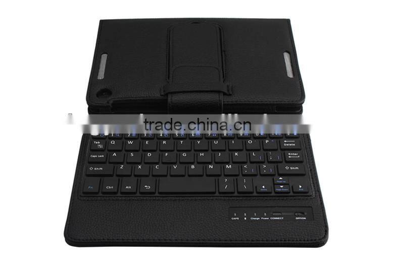 Detachable wireless bluetooth keyboard leather case for Google Nexus 7 With Black