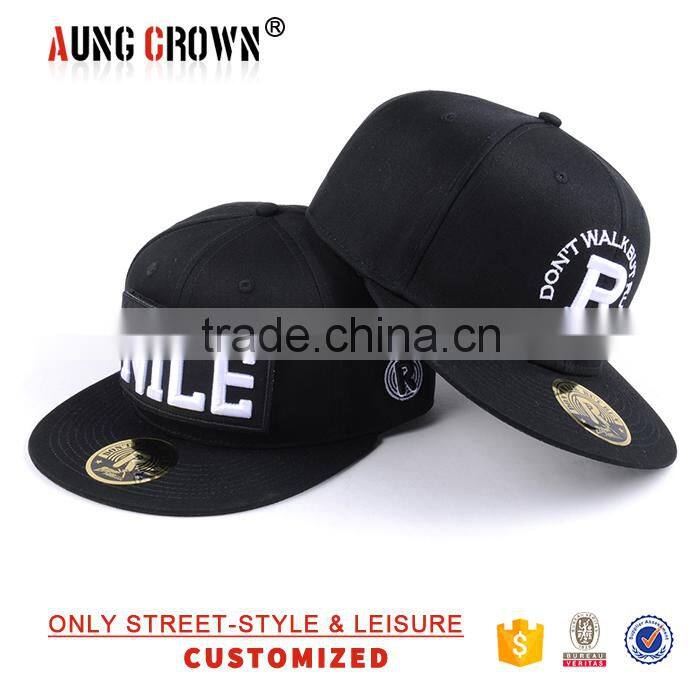 Unisex Custom Plain Bulk Snapback Cap Various Colors 6 Panel With Embroidery Logo MOQ