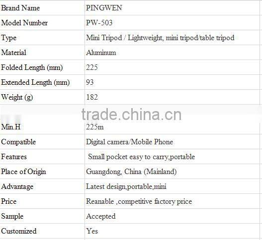 Factory wholesale popular aluminum tube mini tripod made in China