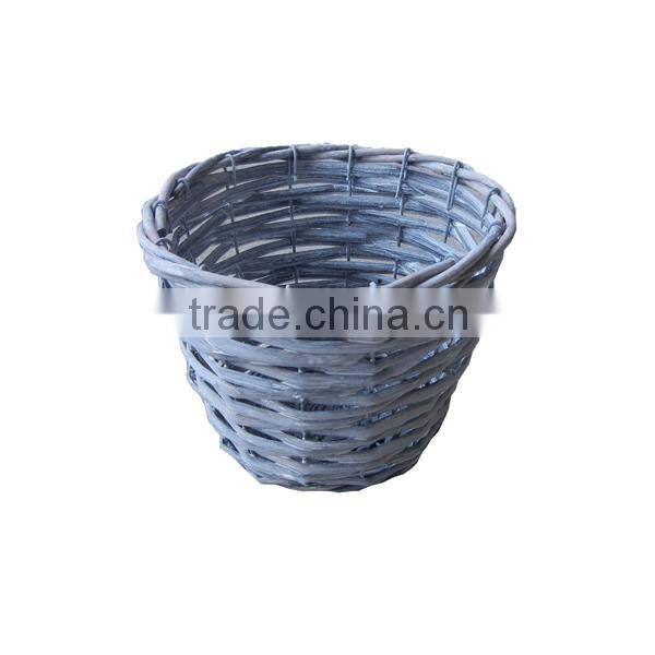 rustic willow woven planter basket
