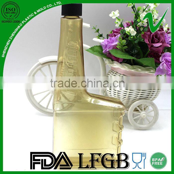 high quality clear popular square plastic bottle 500ml for fuel oil packaging
