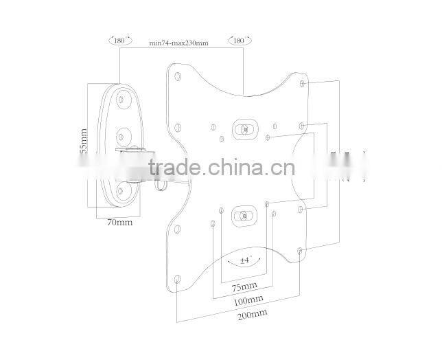 Economy 180 Degree Swivel Full-motion sliding tv mount