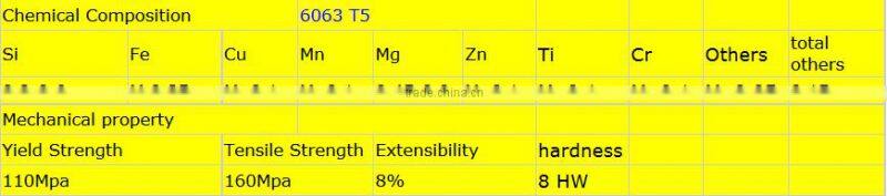 6063 T5 anodized curtain wall profile thermal break or non thermal break profile