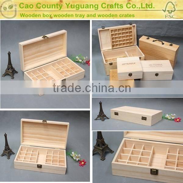 Cheap packaging used custom logo printed wooden essential oil box
