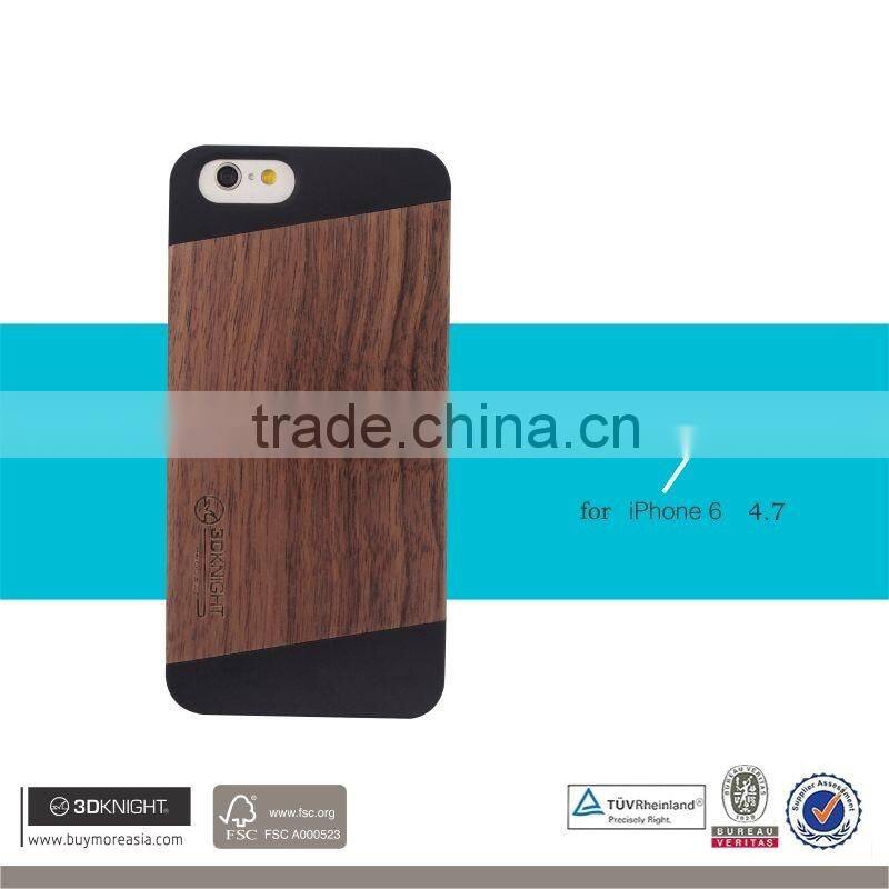 Factory Price Mobile Accessories Laser Engraving Custom Design PC Wooden Cell Phone Case Wood for iPhone 6 Case 3D KNIGHT