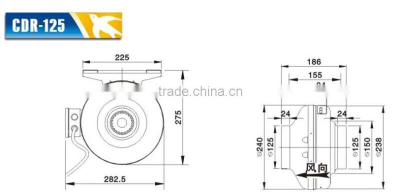 65w 220v CDR series compact structure fantech fans
