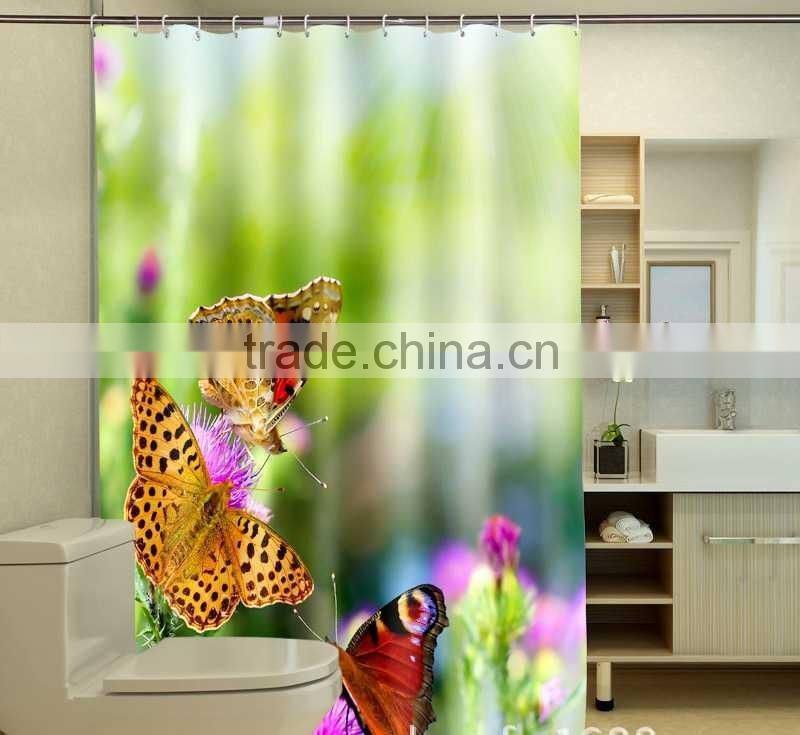 Vivid Photo Printed Butterfly Shower Curtain