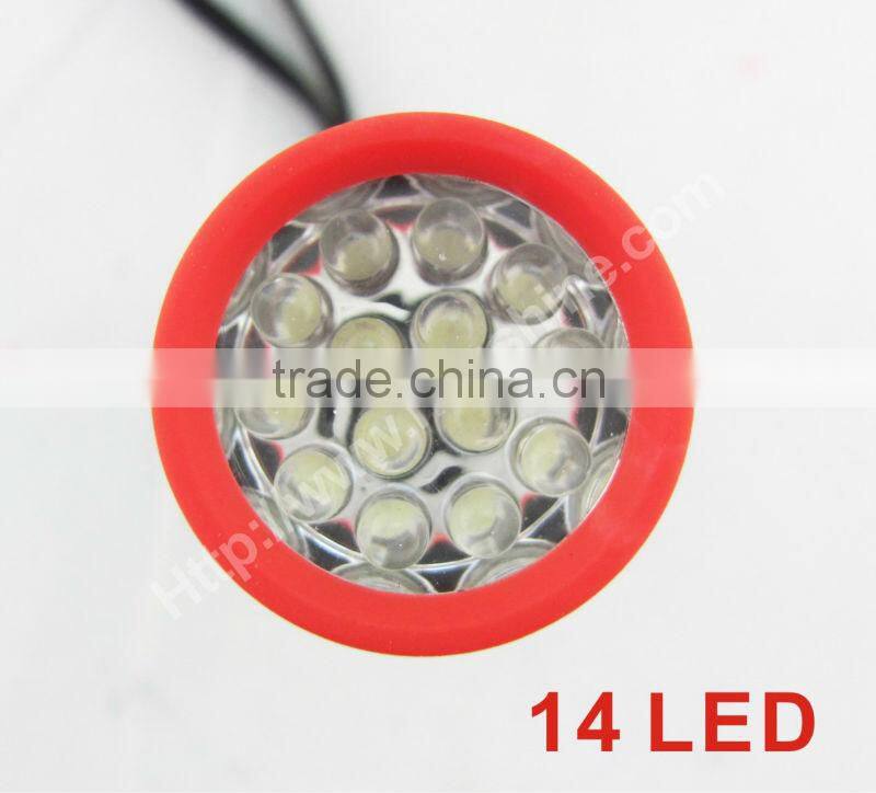 mini multicolor 14 led geepas torch with 3aaa battery