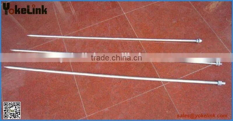 Hot Dip Galvanized Earth Spike with 2 hex nut