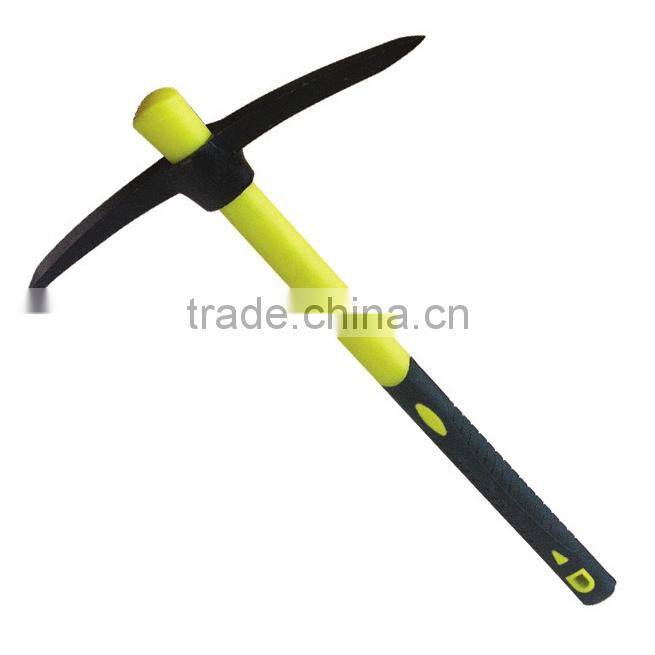 China factory of pickaxe pick-hoe with fiberglass long handle and tpr handle
