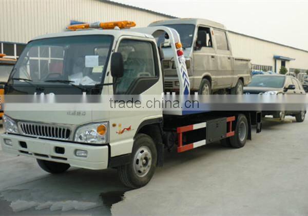 4x2 JAC diesel 4 ton flatbed tow truck wrecker