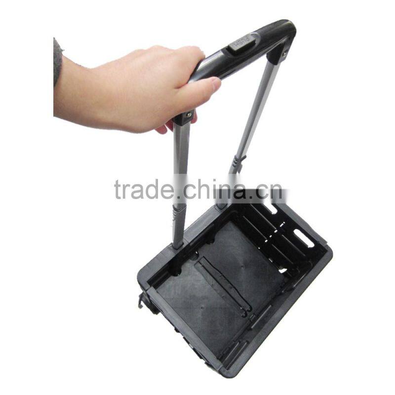 Collapsible Plastic PP Black Hand Luggage Trolley