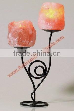 MODERN DESIGN WROUGHT IRON SALT CANDLE HOLDER & TEALIGHTS