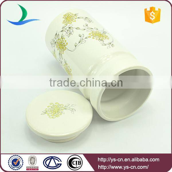 Modern ceramic flower deca canister jars for kitchen