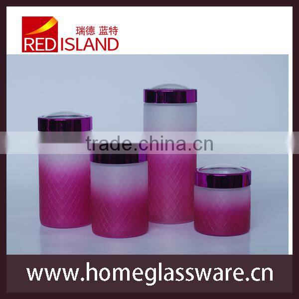 wholesale 4 set glass jars with spray color