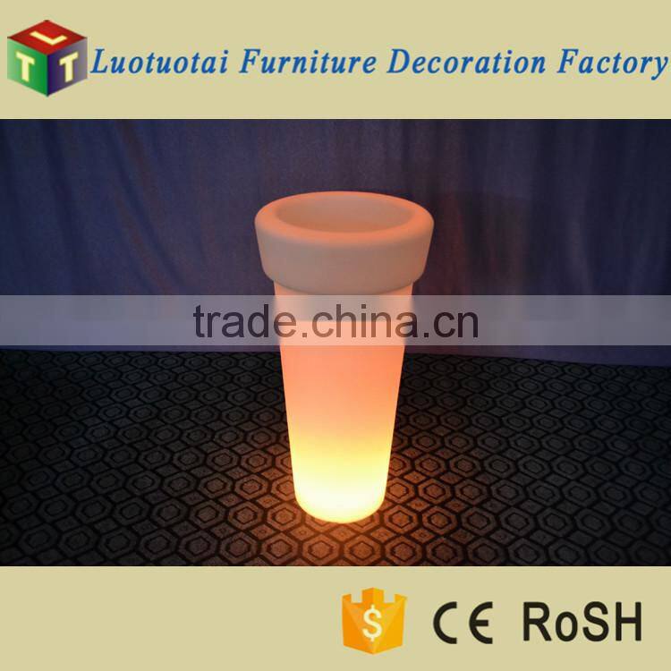 Modern round shape high LED flower pot/LED planter with 16 color changing for outdoor