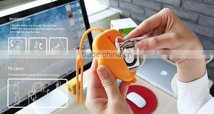 CY061 Storage Carrying Key Bag Holder For Earphones Silicone Headphones Earbuds Memory Card Charms Earphone Accessories