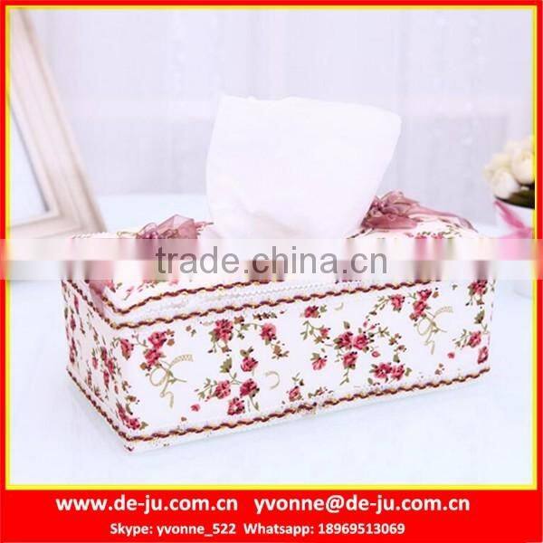 Pastoral Style Lace Floral Tissue Box