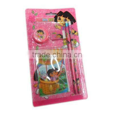 Back to school stationery set /Stationery sets for kids/mickey hello kitty Kawaii Pencil+rubber+ruler Stationery
