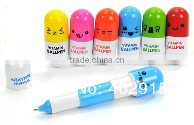 Supply Creative cute face ballpoint pen / telescopic pen