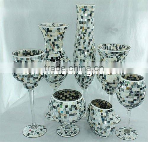 Facory supply Blue Mosaic Vase