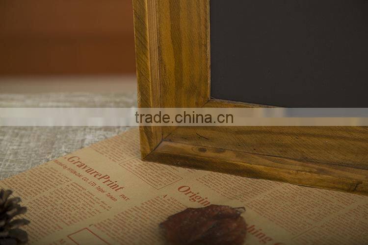 Wood Frame Chalkboard Single-Sided Blackboard With Hooks Zakka Furnishing Articles Vintage Style 39*39*40cm
