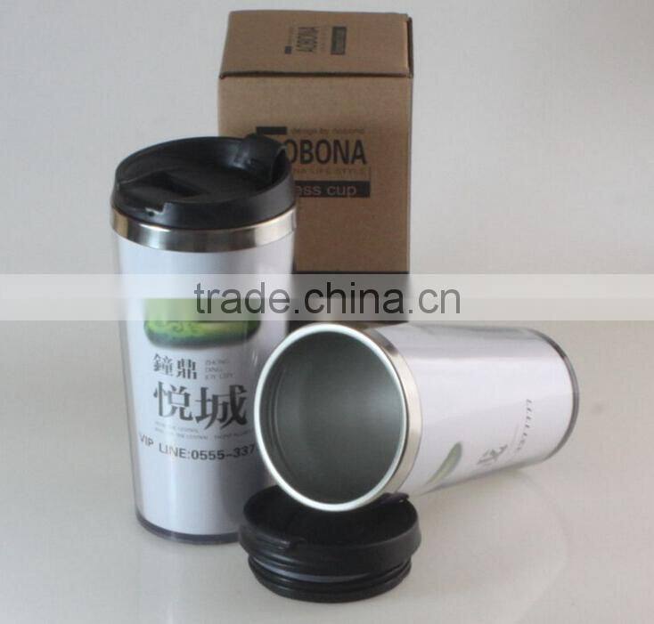 400ml design fashion model, stainless steel travel mug ,stainless steel auto mug