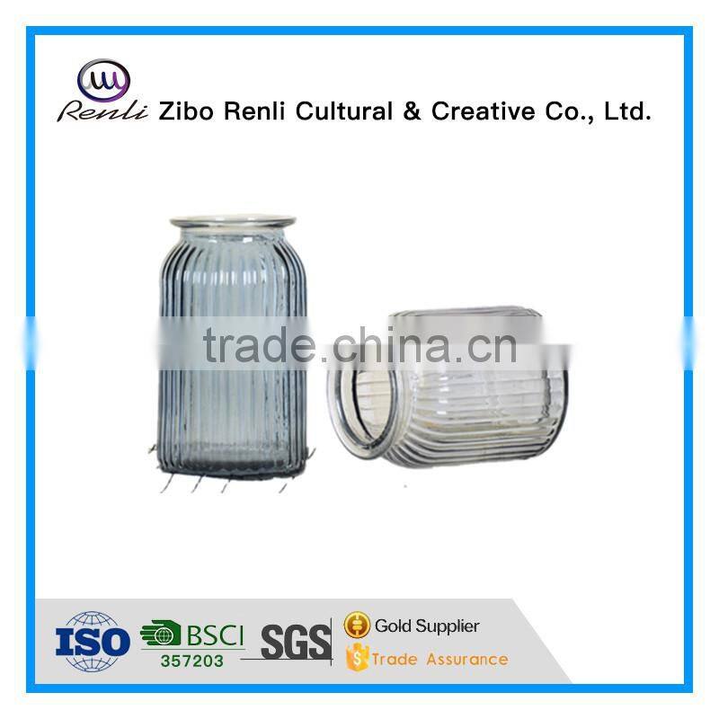 Colored Glass Vase Cylinder Factory Sale with Decoration