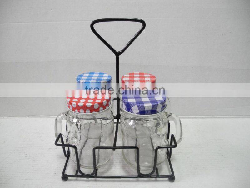 China manufacture 3 pcs glass tumbler with rack