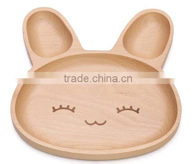 High grade creative cute rabbit design wood trays for kinds