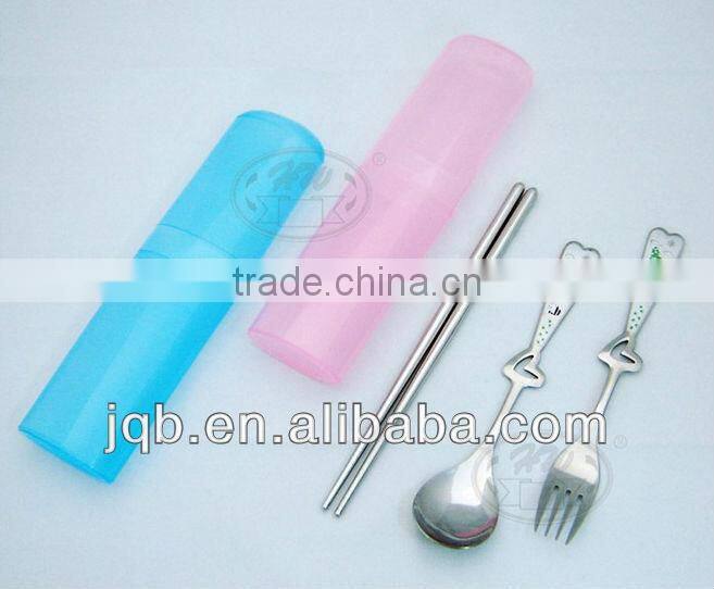 Portable takeaway travel cutlery set with plastick box packing