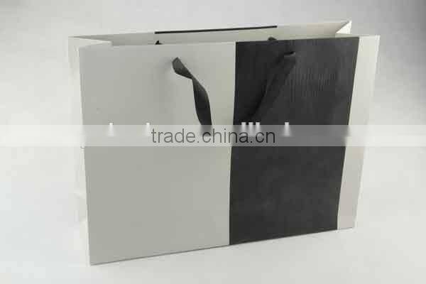 Two-colored Foldable Gift Bag With Stripes/ Shopping Bag